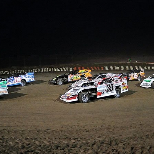 The start of the main event at the 7th Annual Silver Dollar Nationals at the I-80 Speedway in Greenwood, Neb., on Saturday, July 22, 2017.	